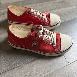 Red Canvas Sneakers with White Accents